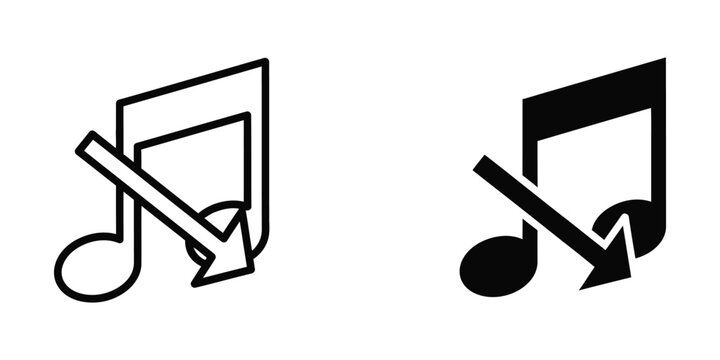 Contrast of traditional and modern musical note icons with a smartphone frame