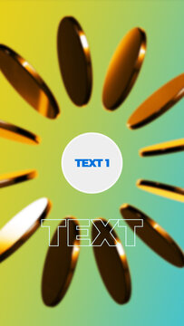 Vertical 3D Golden Disc Array Motion Title for Mobile Social Stories