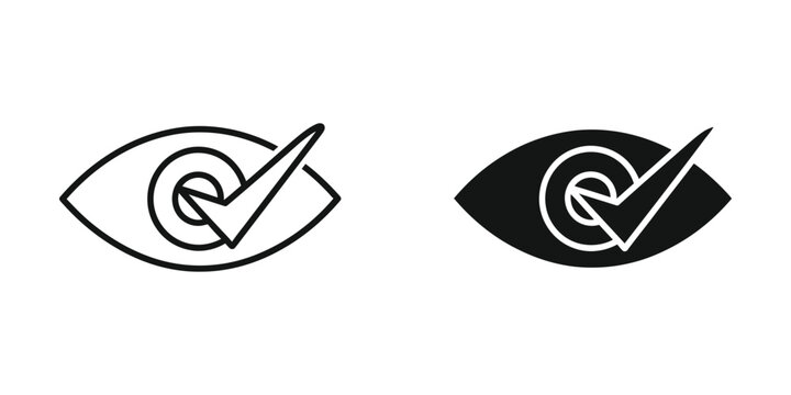 Eye with spiral and arrow graphic contrast in monochrome design