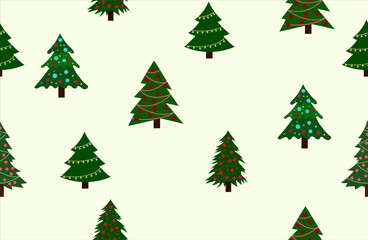 christmas, New Year's Eve seamless pattern with christmas tree, stars and dots  great for wrapping, greeting cards, social media graphics- vector illustration © Руслана Колодницкая