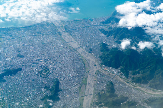 安倍川　静岡県　空撮