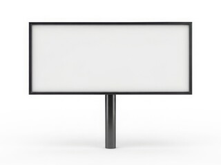 Obraz premium A blank rectangular signboard standing on a single pole against a white background
