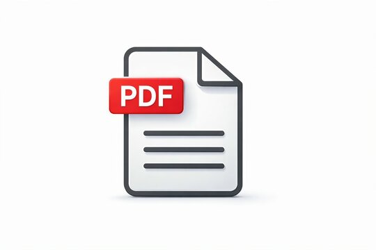 Modern pdf document icon with red label on plain background