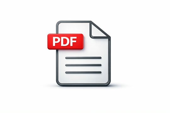 Modern pdf file document icon with red label