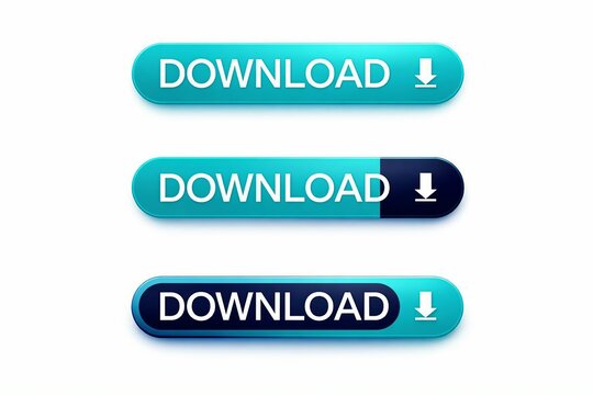 Modern download button with arrow icon in vibrant blue and dark gradient style