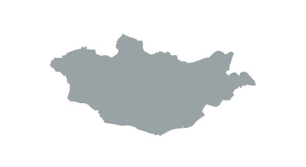 Fototapeta premium A monochromatic gray toned outline depicts the geographical shape of the nation of mongolia high quality professional detailed