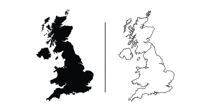 A striking visual comparison of the united kingdom s coastline in contrasting black and white styles high quality