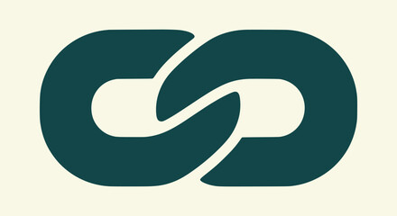 Obraz premium Modern Abstract Interlocking Chain Link Logo Design for Corporate Identity and Global Synergy.