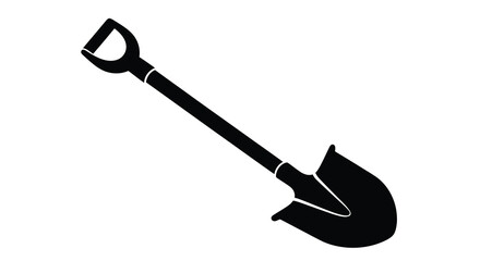shovel silhouette on white background high quality professional © Sakib Studio