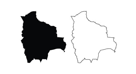 Obraz premium A stark visual representation displays the outline of burkina faso in both filled black and white high quality