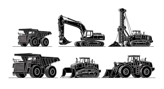 Heavy construction equipment machines.