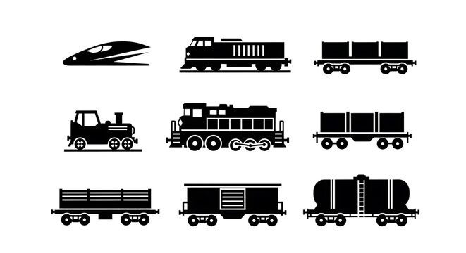 train transportation icons set.