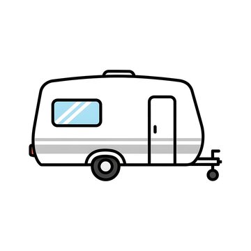 Simple camper trailer illustration.