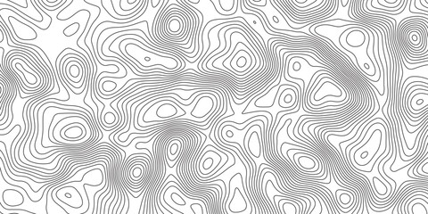 Naklejka premium Abstract topographic contours map background. Topographic map and landscape terrain texture grid. Modern design with White background with topographic wavy pattern design. Black-white background.