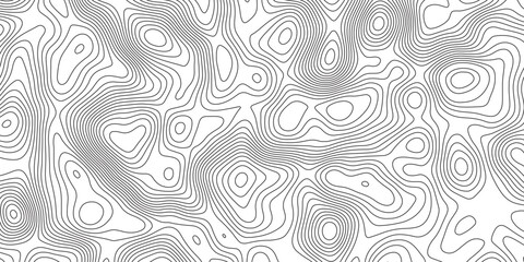 Naklejka premium Abstract topographic contours map background. Topographic map and landscape terrain texture grid. Modern design with White background with topographic wavy pattern design. Black-white background.