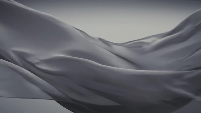 Abstract grayscale image of flowing, rippling fabric. Smooth texture with soft shadows
