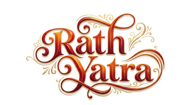 Concept for Rath Yatra decorative calligraphy design background.