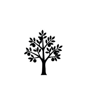 Amal tree silhouette icon vector illustration.
