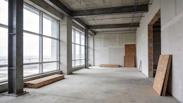 Empty construction site interior