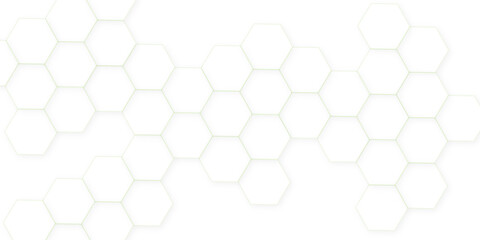 Fototapeta premium Abstract vector polygonal pattern. Futuristic abstract honeycomb technology white 3D futuristic honeycomb mosaic white be hexagon concept design abstract technology background