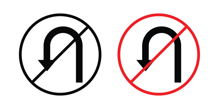No u turn road sign - vector illustration eps10
