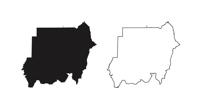A stark visual comparison presents the niger country outline in both filled black and hollow white forms