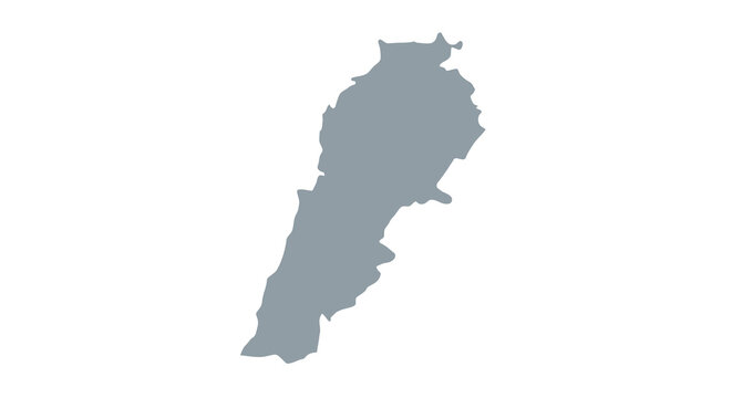 A simple grayscale outline depicting the geographical shape of lebanon a middle eastern country high quality professional detailed