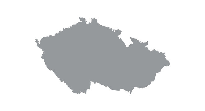 A grayscale map depicts the country of the czech republic showcasing its geographical boundaries and shape high quality