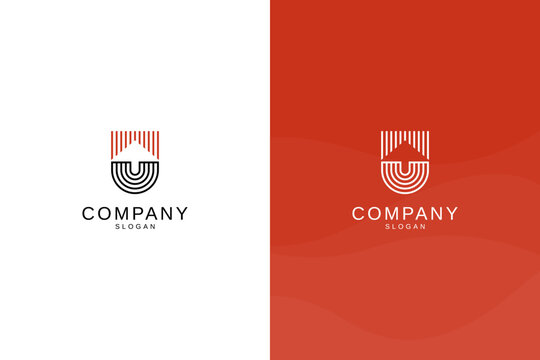 Letter U logo design for various types of businesses and company. colorful, modern, luxury letter U logo set