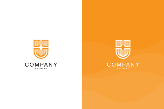 Letter U logo design for various types of businesses and company. colorful, modern, luxury letter U logo set