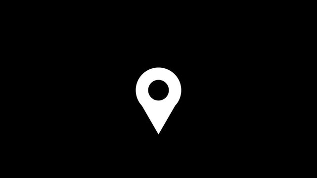 Animation of location pin icon concept,4k video animation.