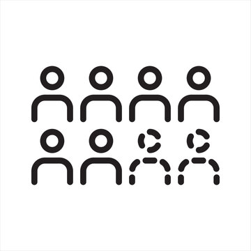 Company Downsizing Stress Line Icon - Corporate Layoff Anxiety