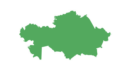 Obraz premium A solid green shape depicts the geographical outline of the republic of kazakhstan central asia high quality professional