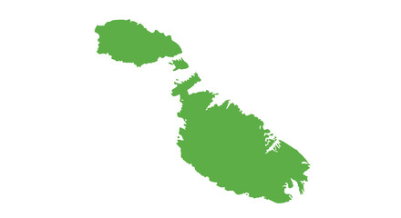 Fototapeta premium A simple solid green map depicting the island nation of malta with its distinct shape high quality professional