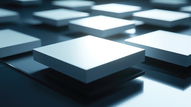 Abstract technology conceptual design featuring white squares