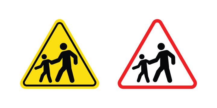 School crossing sign - vector illustration eps10