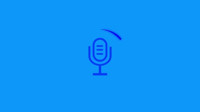 Podcast Recording Audio Icon with Microphone and Wave Form of Sound or Music. Podcasting Record Concept with green background.