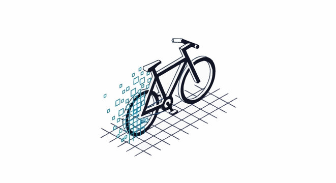 Digital Bicycle Concept Illustration.