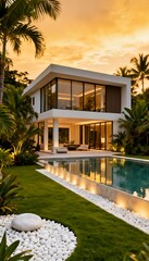 Fototapeta premium tropical resort house