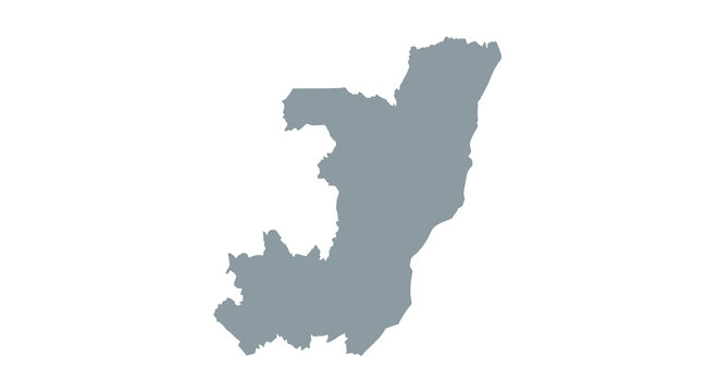 A grayscale silhouette map of the african nation of lesotho showing its irregular boundaries high quality professional detailed