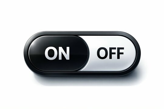 Black and white toggle switch in on position with modern design