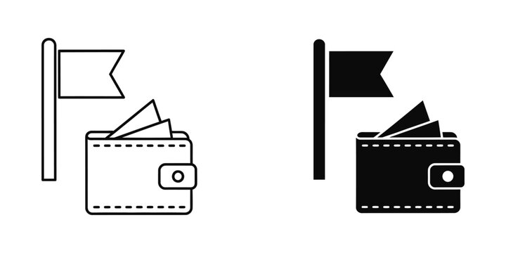 Visual representation of empty and full wallets with national flags