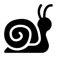 Snail Solid Icon, Mollusk Shell, Gastropod Slow, Creature Animal © Simple Glyphs