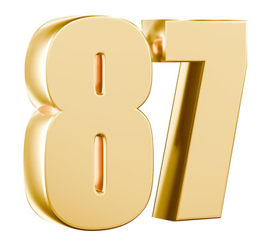 Shiny metallic gold number 87