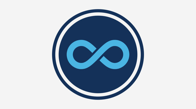 Abstract blue infinity symbol on a circular background, representing continuity and limitless possibilities