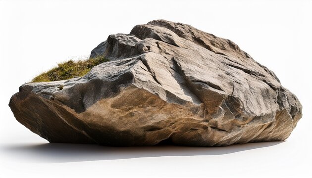 a rock on a white background cutout and isolated on white background