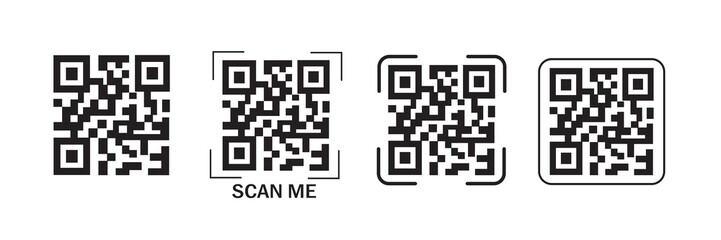 Scan me QR code icon vector illustration. Fake QR code template design © Dil Graphics Sign
