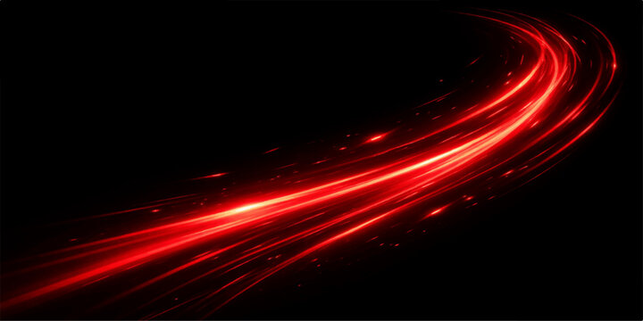 Abstract light wave background: glowing red streak lines smooth flowing curves energy motion futuristic digital design