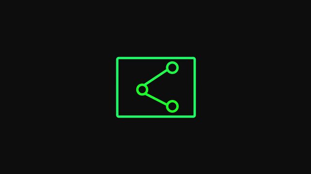 Networking concept.green line icon animation on transparent background. social media connection concept sign. Share icon