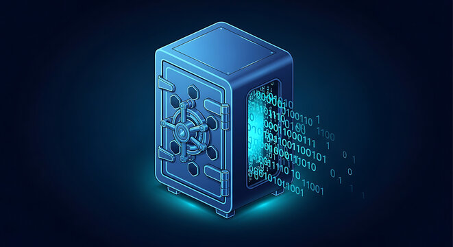Isometric Cyber Security Safe with Binary Code Data Protection